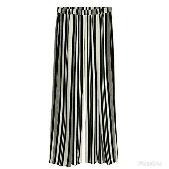 H&M Pants - H&M Black & White Striped Wide Leg Pant